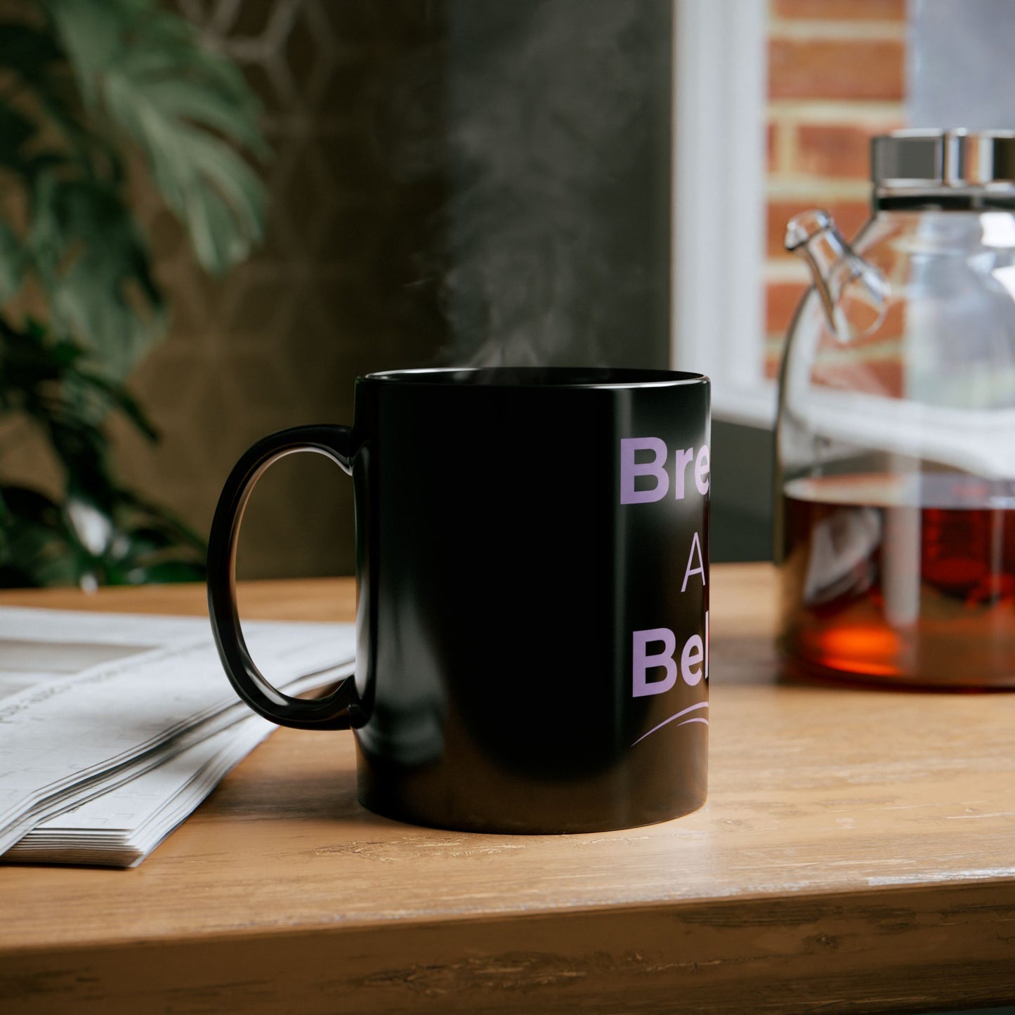 💛 Breathe and Believe – Strength & Serenity Affirmation Mug