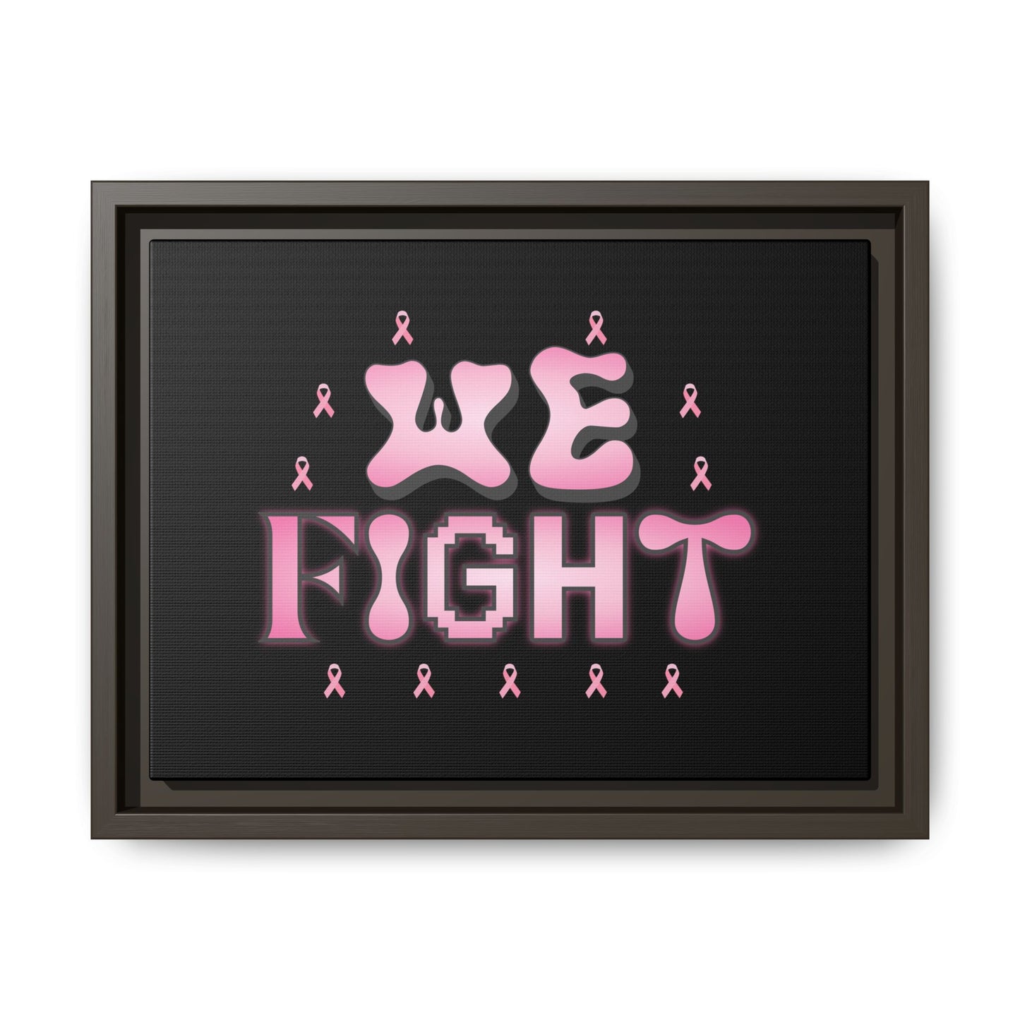 Empowering Warrior Canvas Art Print, Inspirational Wall Decor, Pink Ribbon Artwork, Gift for Cancer Fighters, Motivational Home Decor
