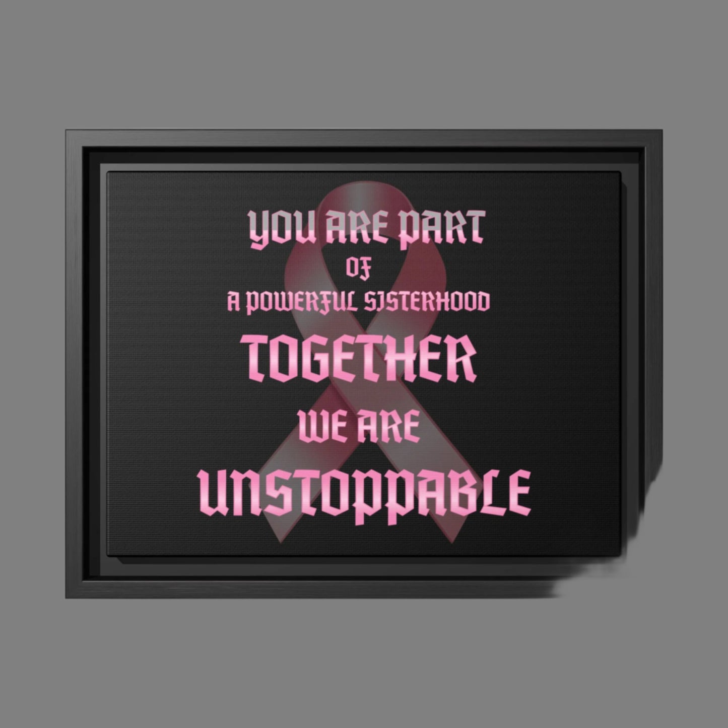 Empowering Sisterhood Art Frame, Motivational Wall Decor, Inspirational Gift, Breast Cancer Awareness, Modern Home Decor
