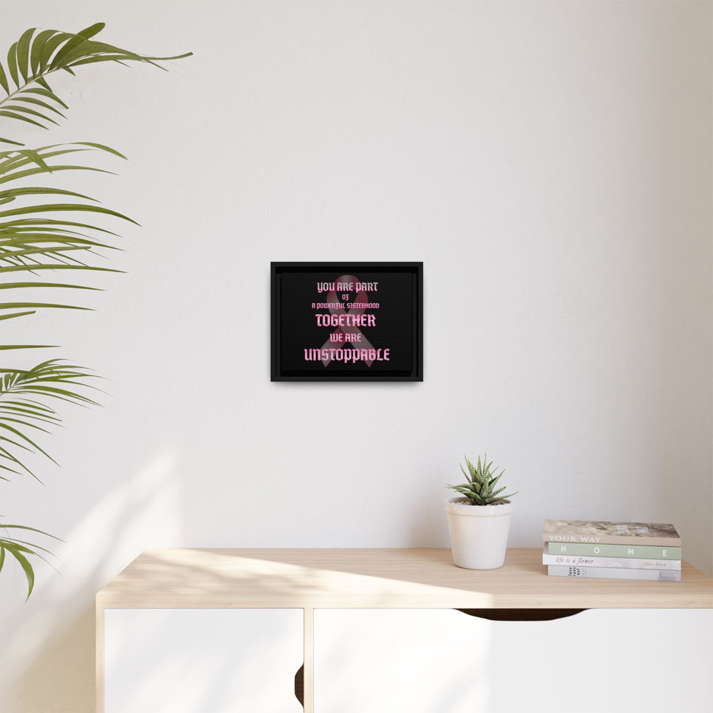 Empowering Sisterhood Art Frame, Motivational Wall Decor, Inspirational Gift, Breast Cancer Awareness, Modern Home Decor