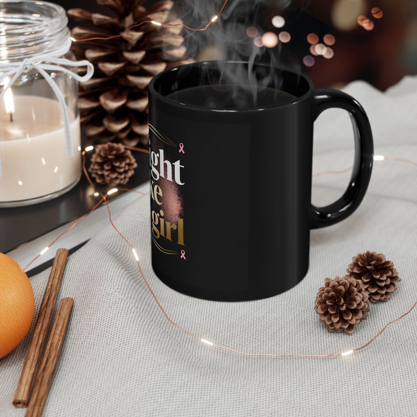 Black Mug Collection Fight Like a Girl Mug