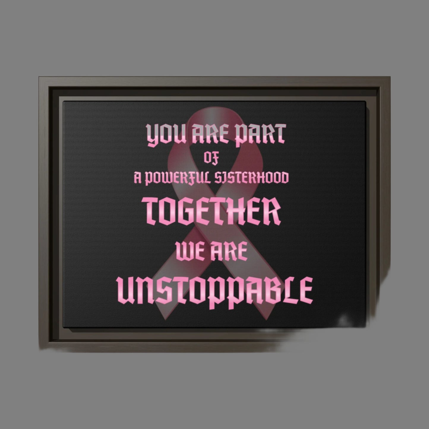 Empowering Sisterhood Art Frame, Motivational Wall Decor, Inspirational Gift, Breast Cancer Awareness, Modern Home Decor