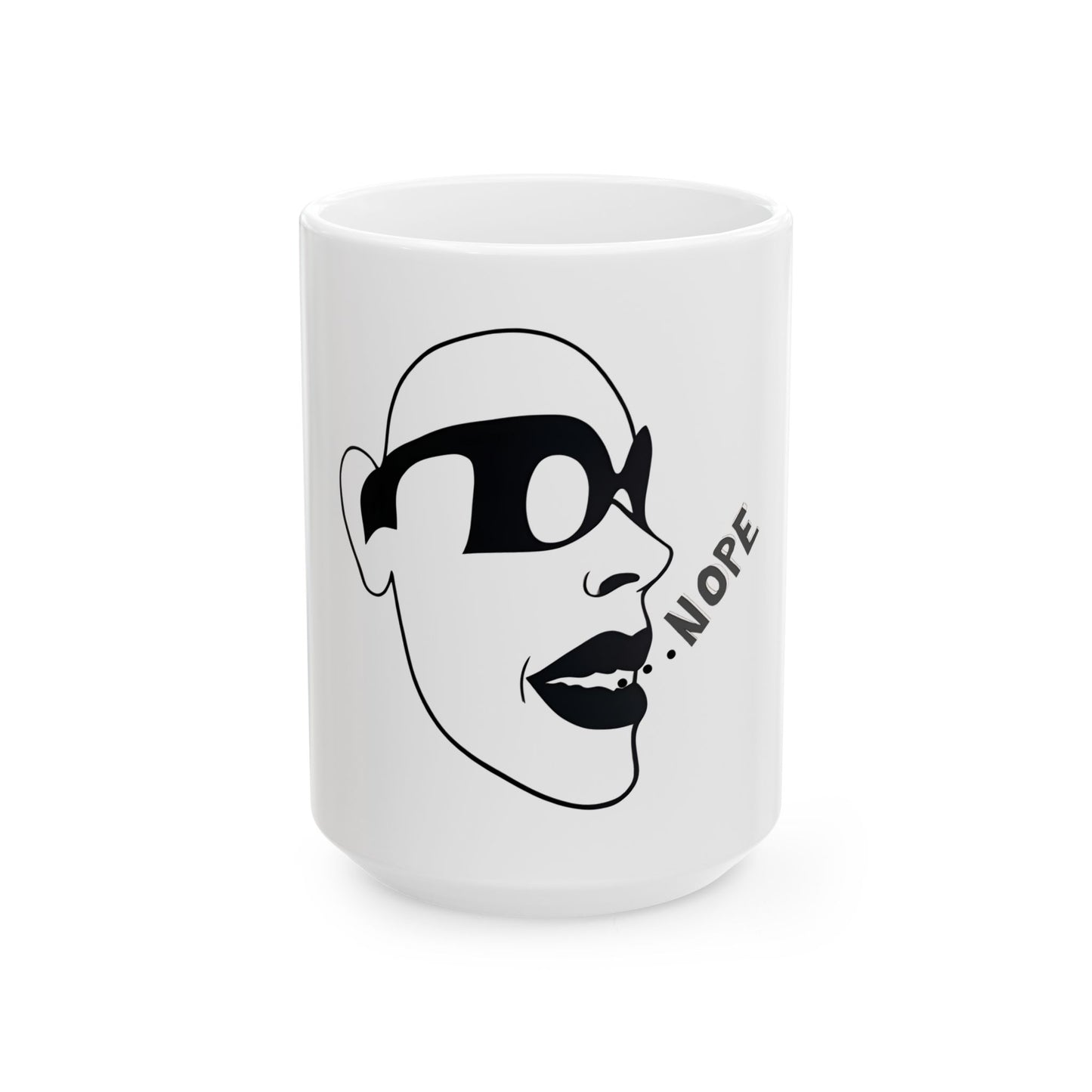 Humorous NOPE Ceramic Mug - Funny 15oz Coffee Cup for Sarcastic Coffee Lovers