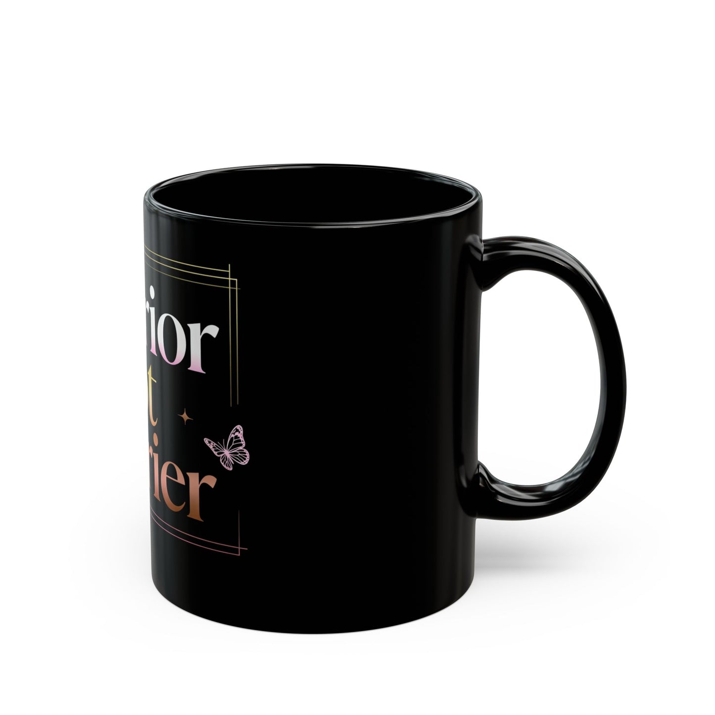 Black Mug Collection Warrior Not Worrier Mug