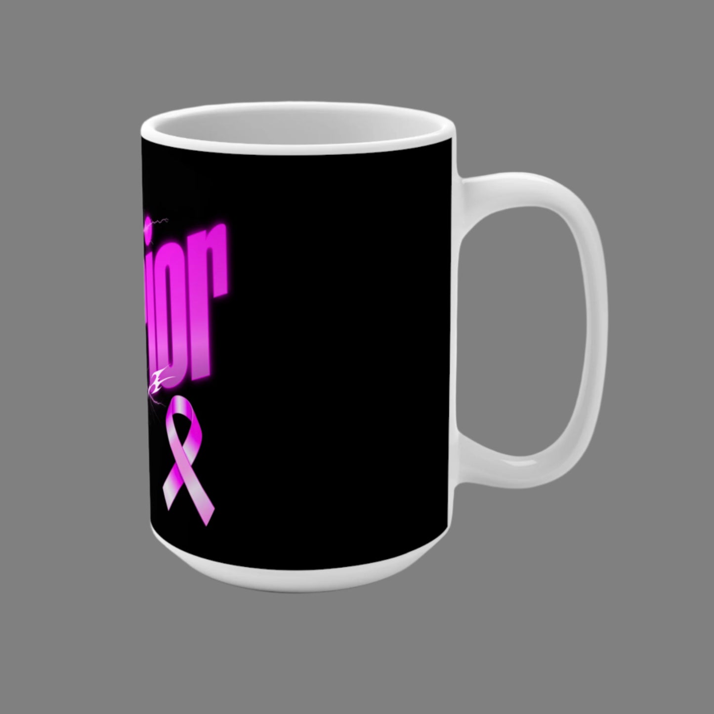 Empowering "Warrior "Mug | Inspirational Gift for Cancer Survivors, Breast Cancer Awareness, Coffee, Tea Lover's Cup, Motivational Drinkware