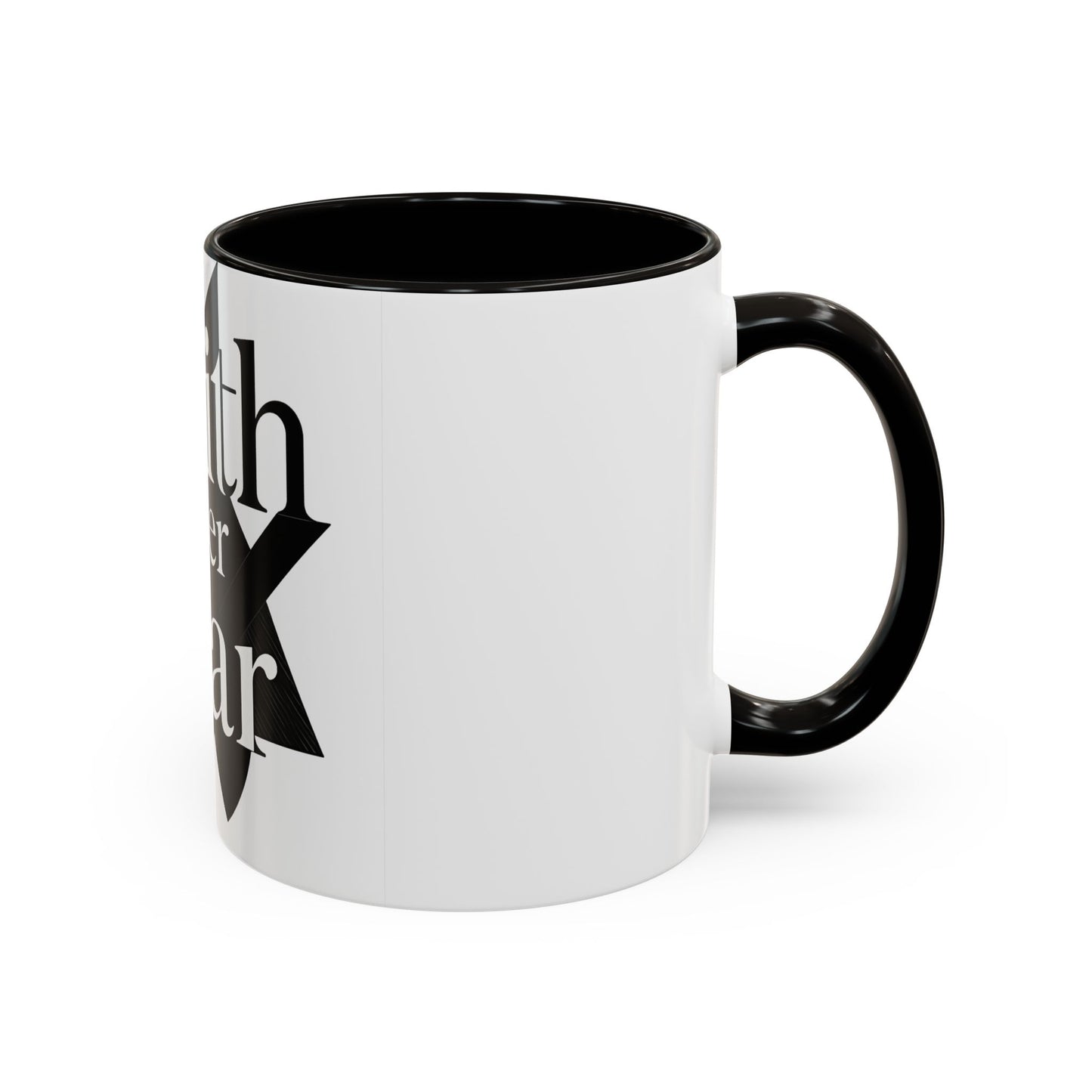 Black and White Faith Over Fear Mug