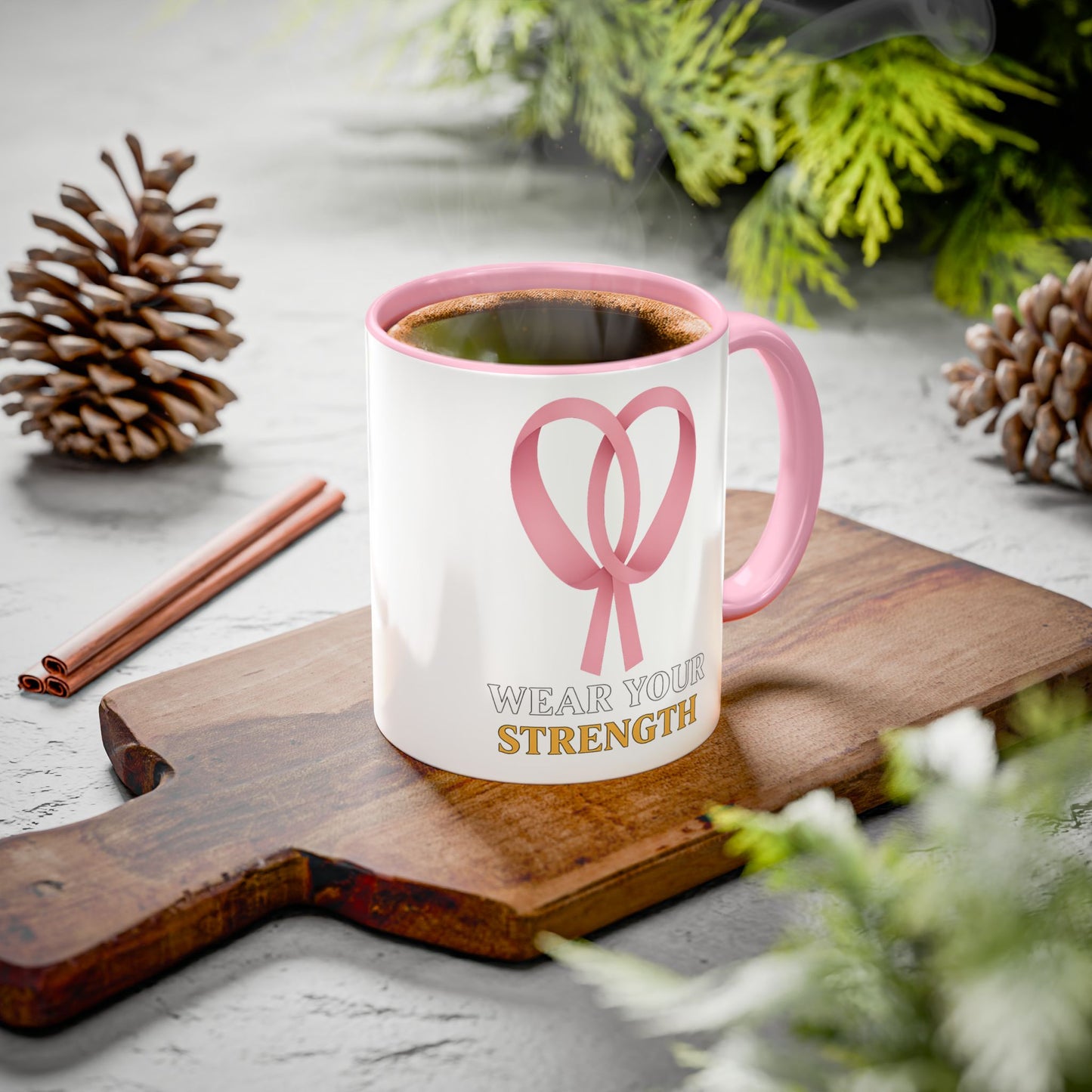 🌸 Ribbon – Wear Your Strength Mug