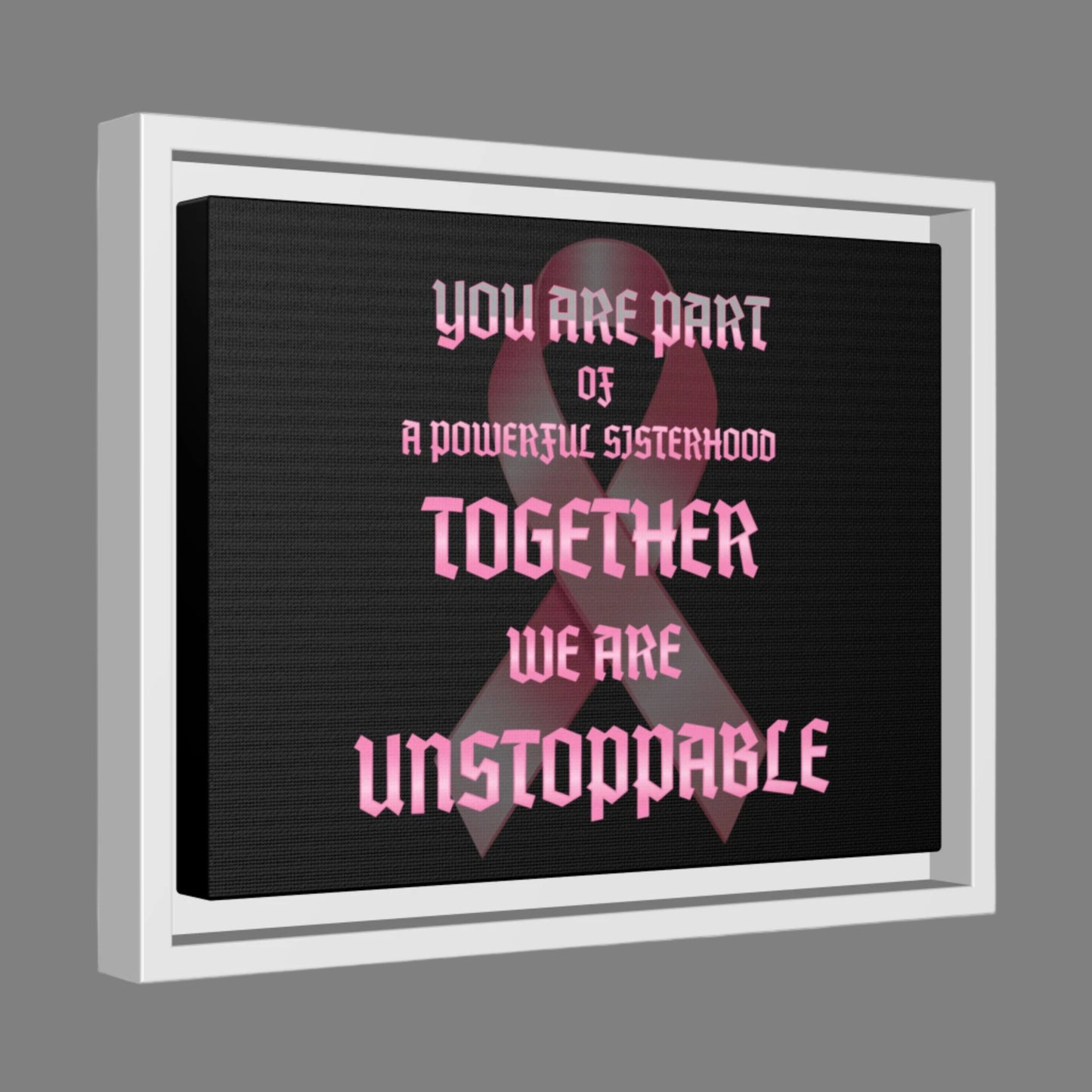 Empowering Sisterhood Art Frame, Motivational Wall Decor, Inspirational Gift, Breast Cancer Awareness, Modern Home Decor