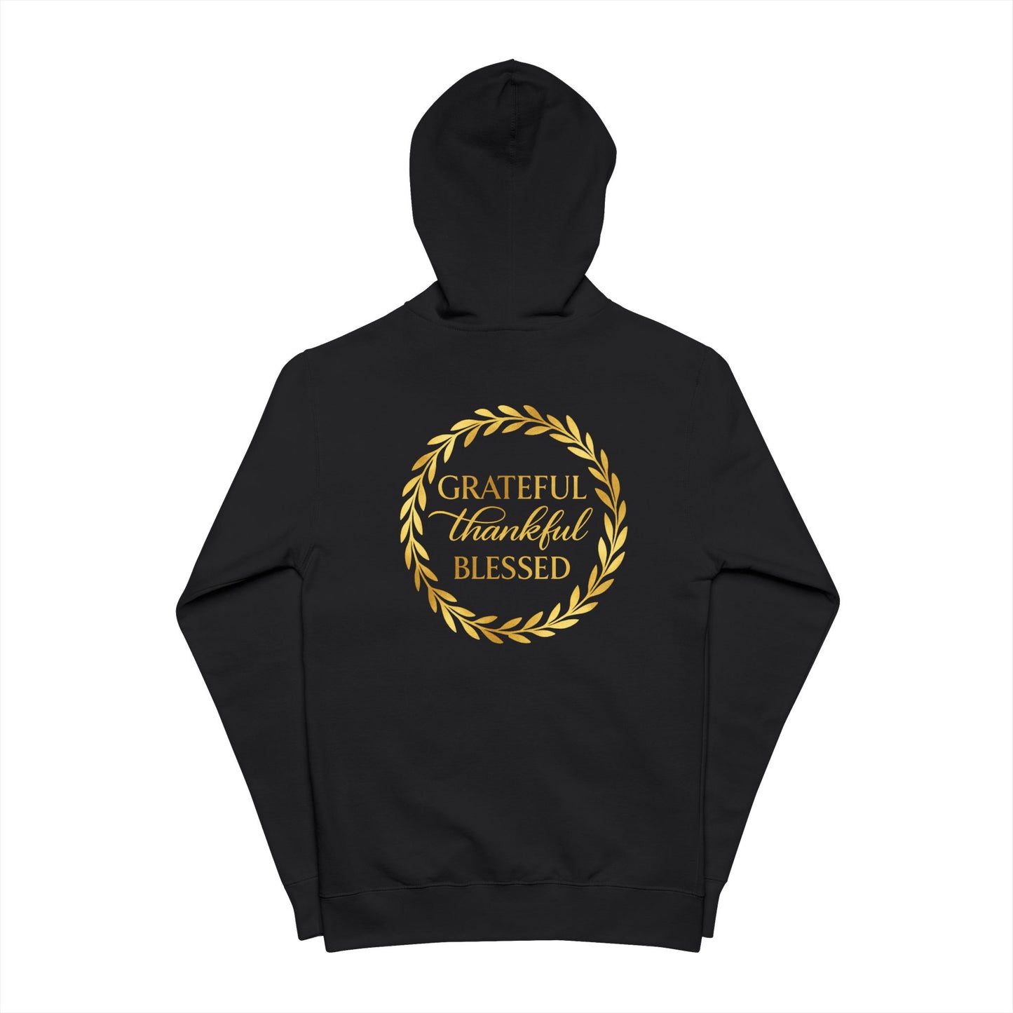 Black and White Grateful Thankful Blessed Hoodie