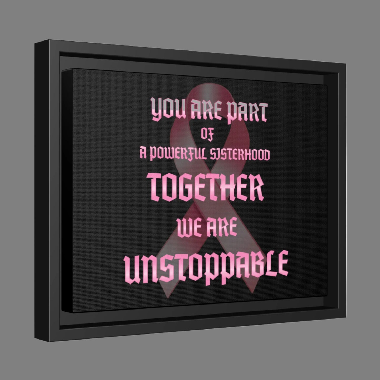 Empowering Sisterhood Art Frame, Motivational Wall Decor, Inspirational Gift, Breast Cancer Awareness, Modern Home Decor