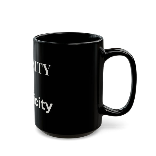 November Drop - Serenity in Simplicity – Black Ceramic Mug (15 oz)