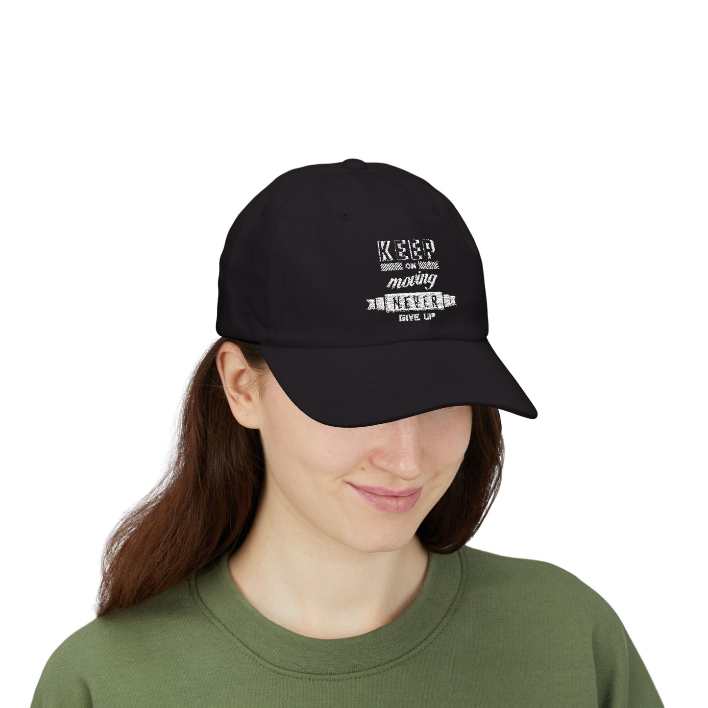 Motivational Classic Dad Cap - Keep Moving, Never Give Up, Gift for Dads, Casual Hat, Everyday Wear, Father's Day