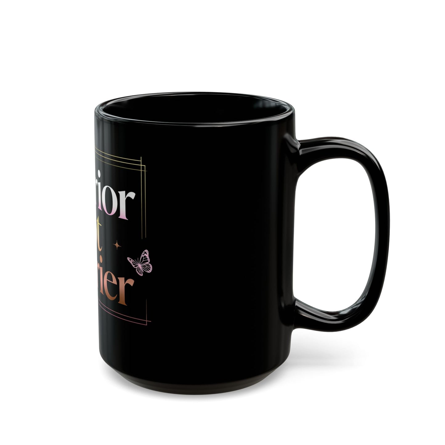Black Mug Collection Warrior Not Worrier Mug