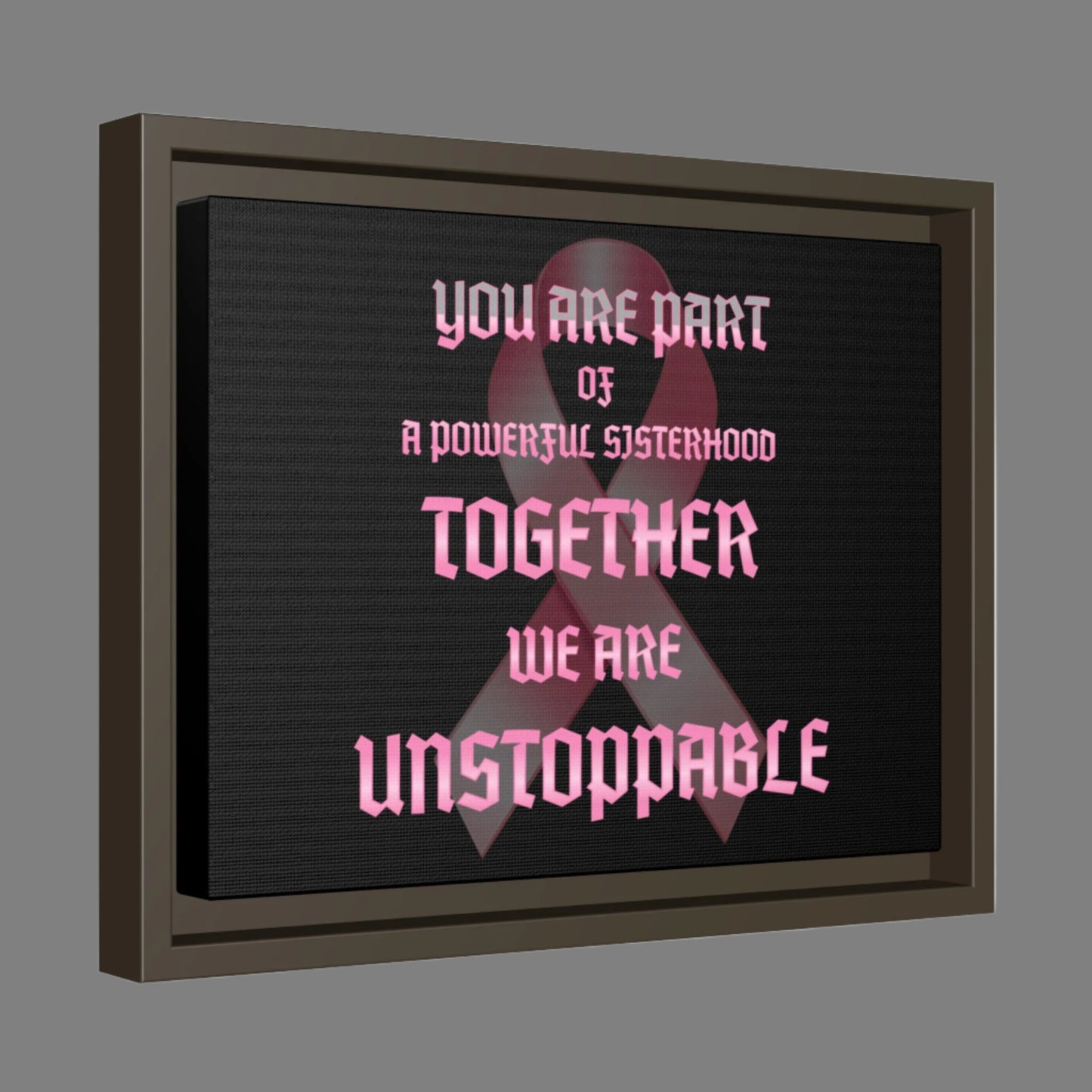 Empowering Sisterhood Art Frame, Motivational Wall Decor, Inspirational Gift, Breast Cancer Awareness, Modern Home Decor
