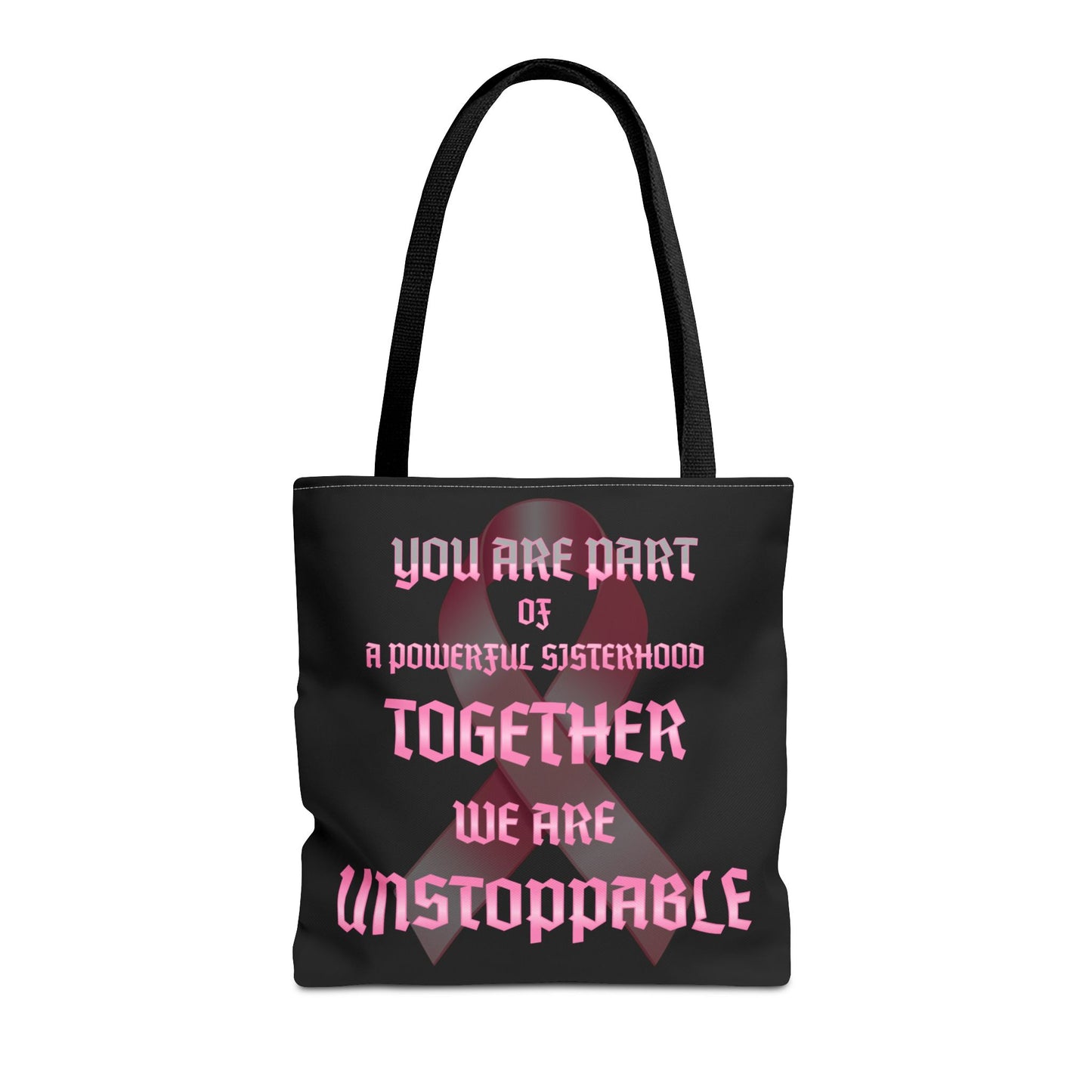 Empowering Sisterhood Tote Bag, Supportive Gift for Women, Breast Cancer Awareness, Reusable Shopping Bag, Motivational Tote