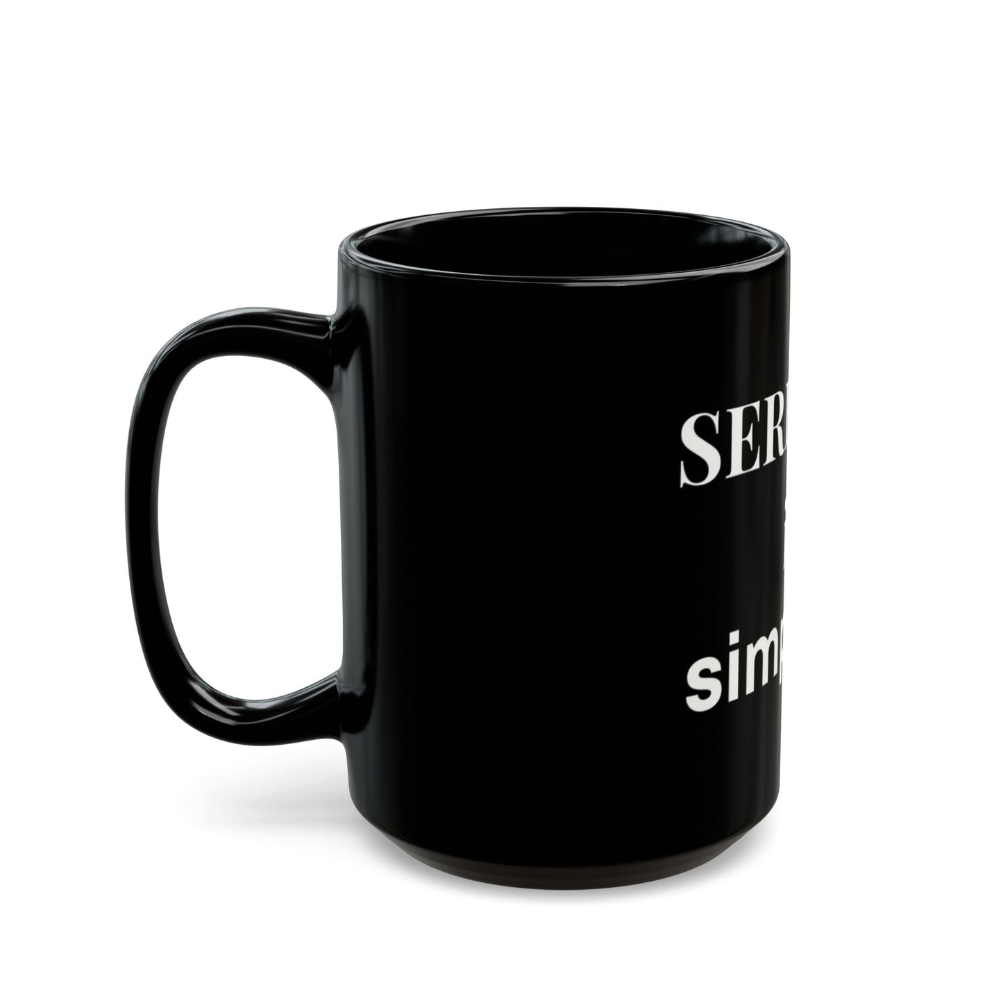 November Drop - Serenity in Simplicity – Black Ceramic Mug (15 oz)