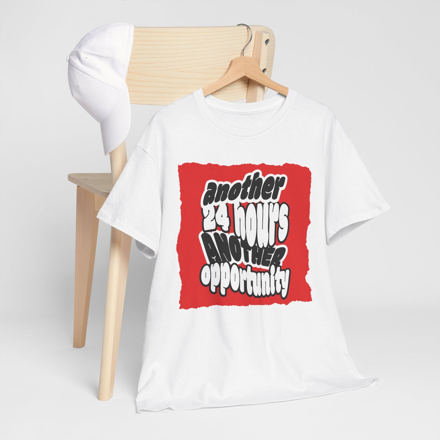 Motivational Unisex Heavy Cotton Tee - 'Another 24 Hours, Another Opportunity', Casual Wear, Gift Idea, Inspirational Shirt, Everyday Tee