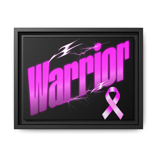 Empowering Warrior Canvas Art Print, Inspirational Wall Decor, Pink Ribbon Artwork, Gift for Cancer Fighters, Motivational Home Decor