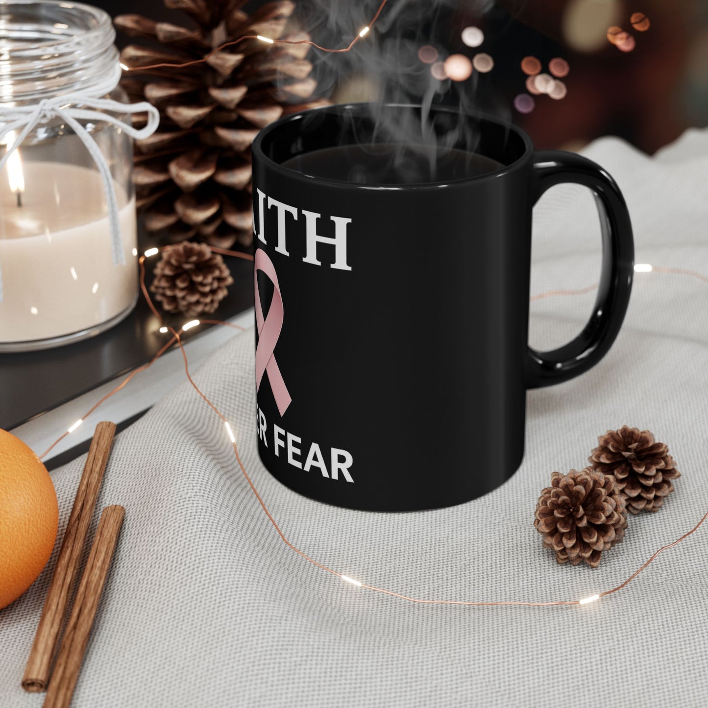 Ribbon of Strength Faith Over Fear Mug-III