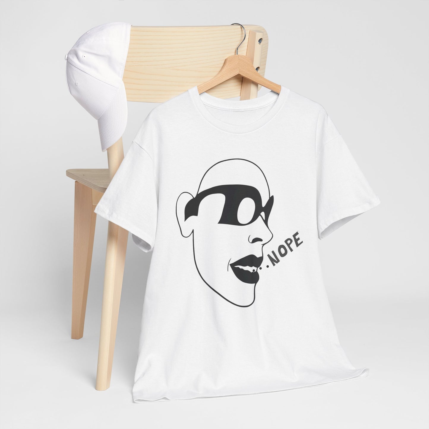 Funny Unisex Heavy Cotton Tee - "NOPE" Graphic T-Shirt for Everyday Wear