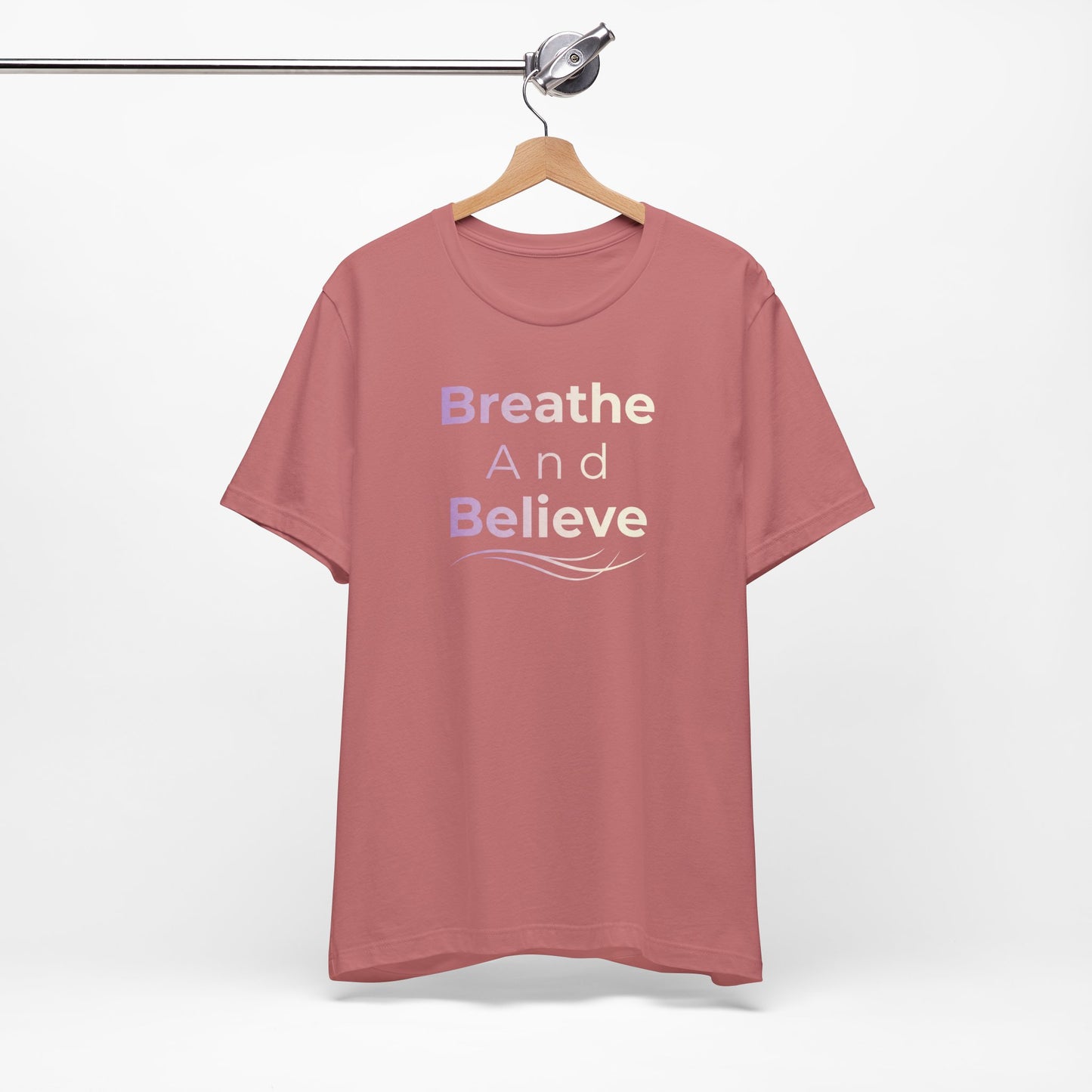 💛 Breathe and Believe – Strength & Serenity Affirmation Tee