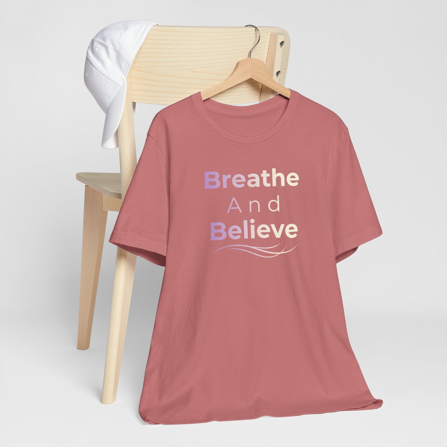 💛 Breathe and Believe – Strength & Serenity Affirmation Tee