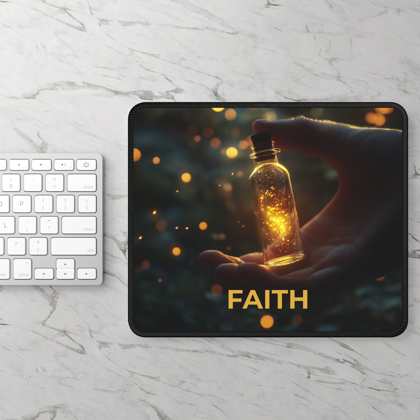 ✝️  FAITH – Light in the Darkness Inspirational Mouse Pad