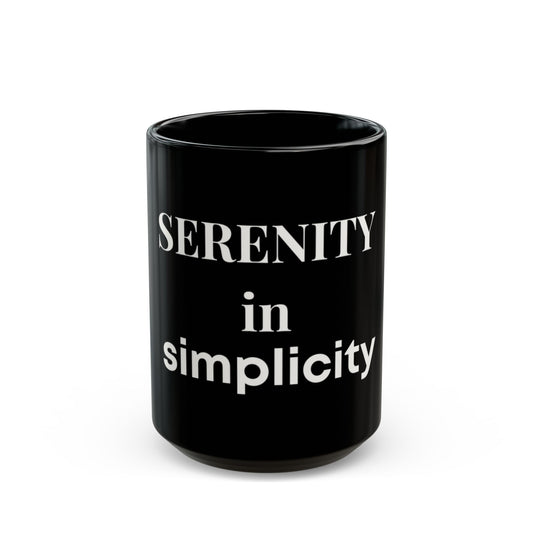 November Drop - Serenity in Simplicity – Black Ceramic Mug (15 oz)