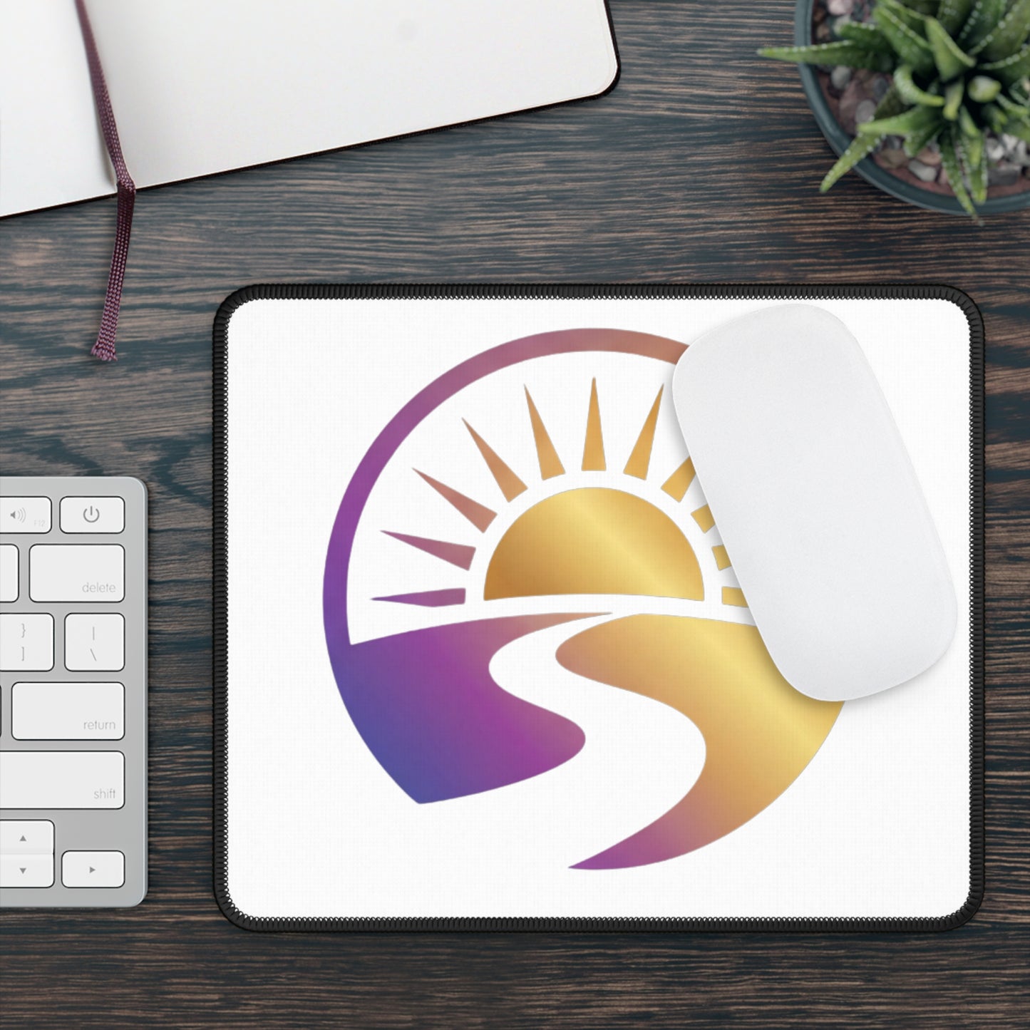 🌅  Rise Strong – Sunrise Path Mouse Pad