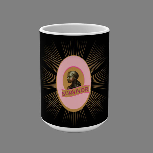"Survivor" Breast Cancer Warrior Mug 15oz