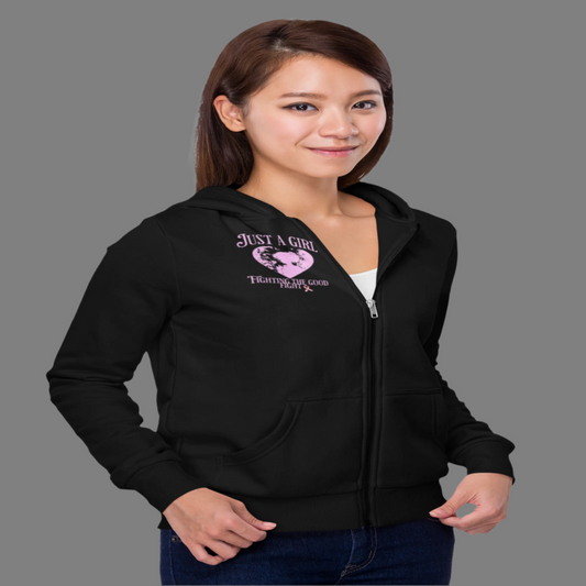 "Just a Girl" Warrior Full Zip Hoodie