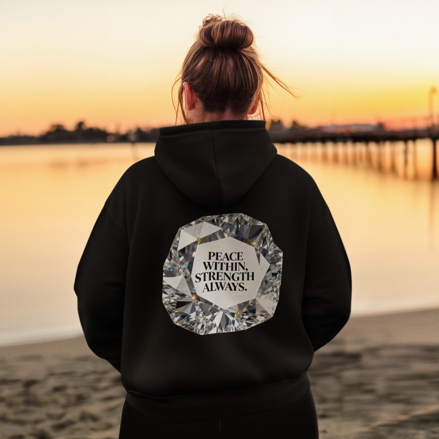 🖤 B&W - Peace Within. Strength Always Hoodie