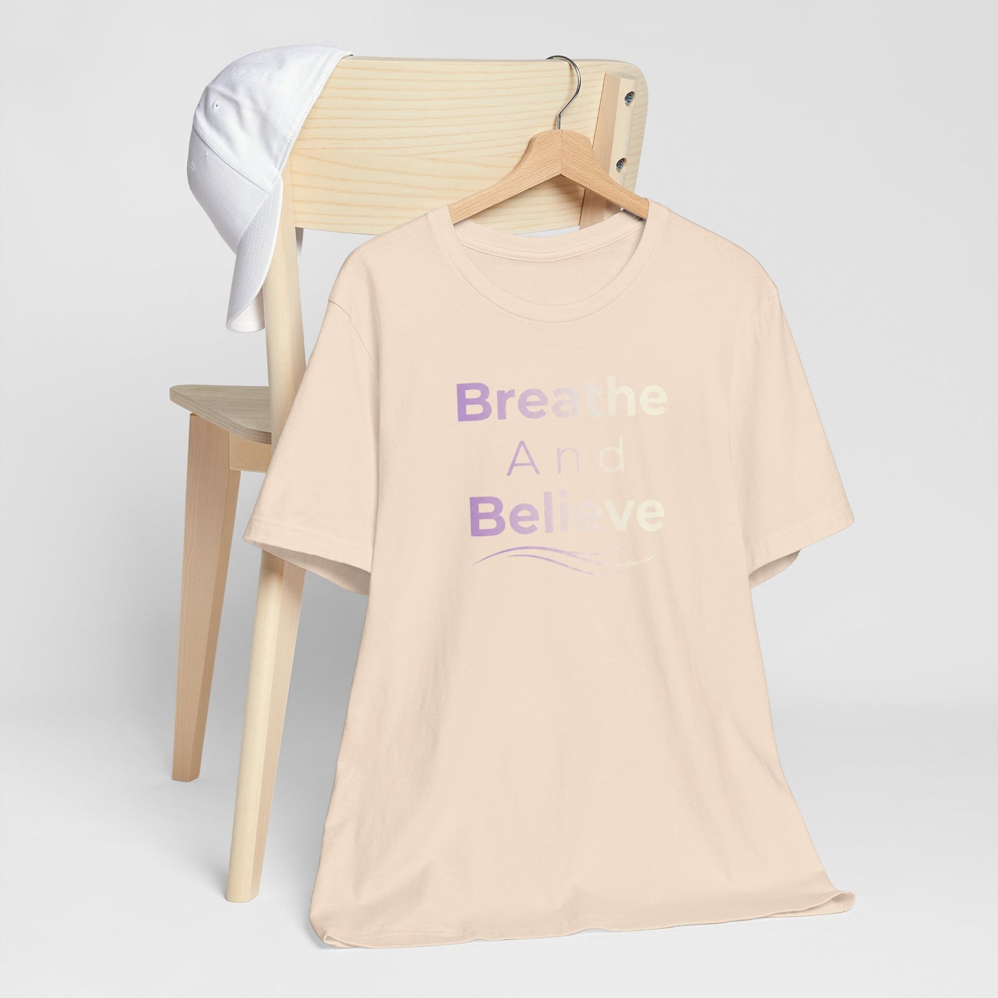 💛 Breathe and Believe – Strength & Serenity Affirmation Tee