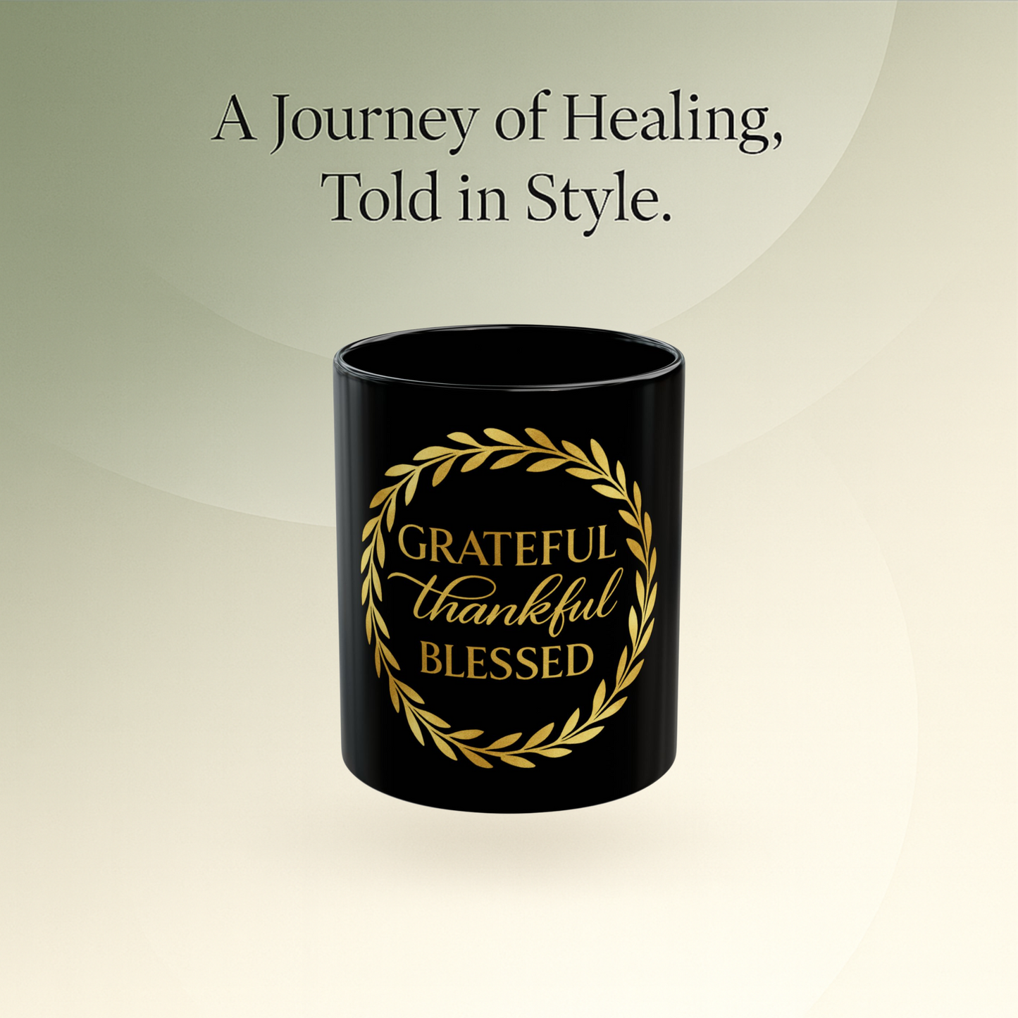 🖤 B&W - Grateful Thankful Blessed Mug