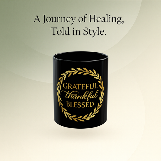 🖤 B&W - Grateful Thankful Blessed Mug