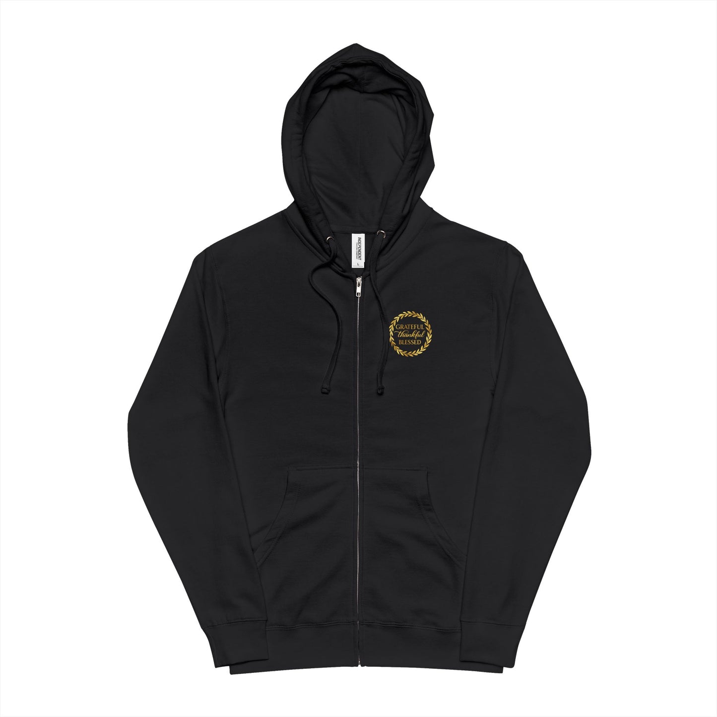 Black and White Grateful Thankful Blessed Hoodie