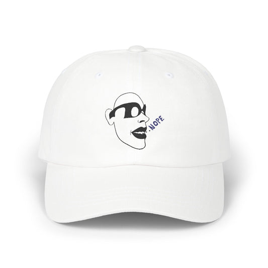 Humorous Classic Dad Cap - Stylish White Cap with Playful Design
