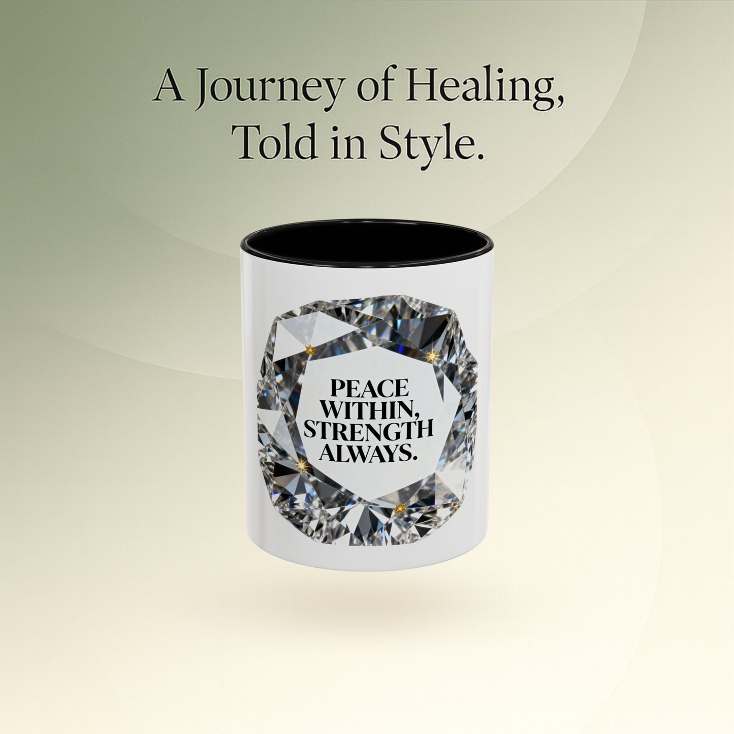 🖤 B&W - Peace Within, Strength Always Mug