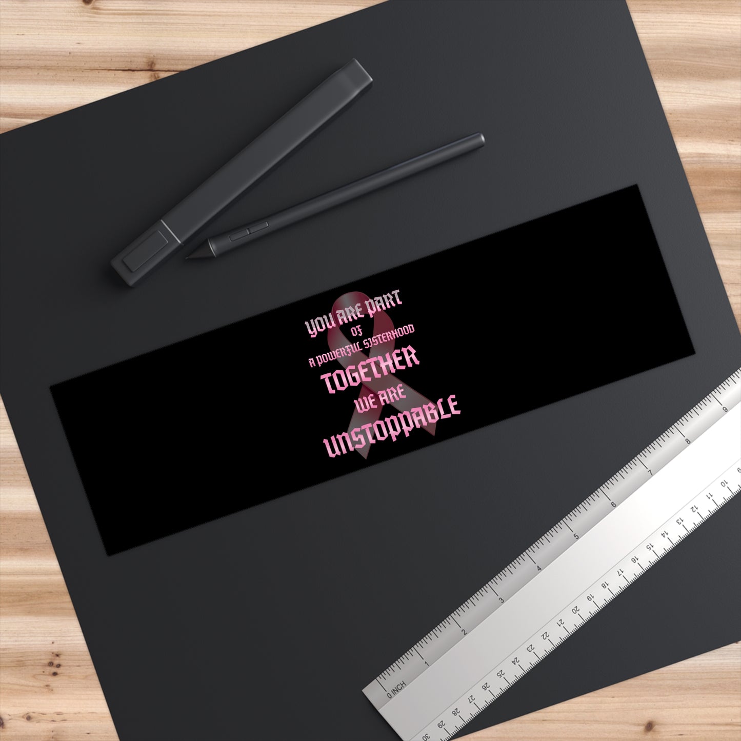 Empowering Bumper Stickers, Sisterhood Awareness Decals, Pink Ribbon Car Stickers, Motivational Vehicle Decor