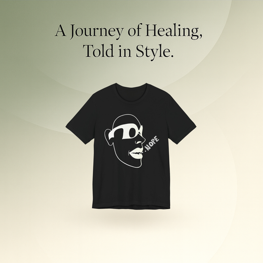 NOPE Graphic Tee — Minimalist Sunglasses Face Design (Black)