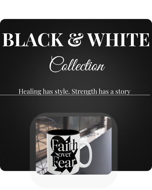 Black and White Faith Over Fear Mug